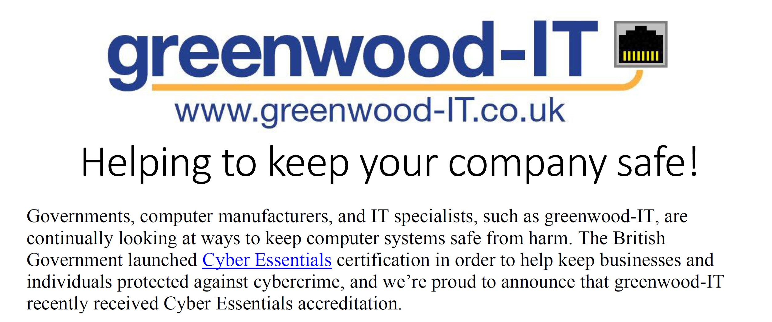 greenwood-IT Cyber Essentials Press Release